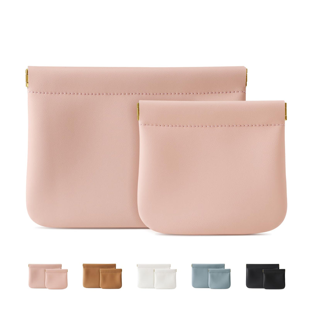 MEIBOOCH two-pack makeup bags in pink offer organized beauty storage for travel.
