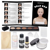 MEICOLY bald cap kit packaging showing an all-in-one cosplay prep set.