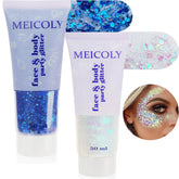 MEICOLY blue glitter bottle 50ml for bold stage shimmer