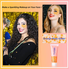 MEICOLY face-body glitter enhances hair and skin with easy removal.