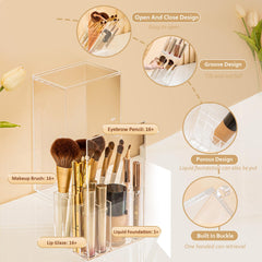 Meifannao 17-slot storage keeps lipsticks mascara and tools organized