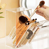 Meifannao makeup brush holder with clear lid for easy brush access