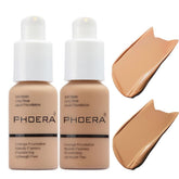 Meifen Phoera Foundation 104 Buff Beige swatch shows natural full-coverage finish.