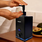 Meigons oil warmer black front view for heated oils in a spa