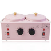 Meigons portable wax warmer dual pots pink for quick at-home waxing