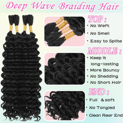Meiyou deep-wave bulk hair 4 bundles for fuller, longer-lasting braids.