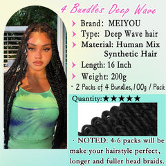 Meiyou wet and wavy braiding hair with natural texture and easy braid-ability.