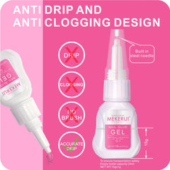 MEKERUI R1T remover bottle with dropper facilitates quick, clean nail removal.