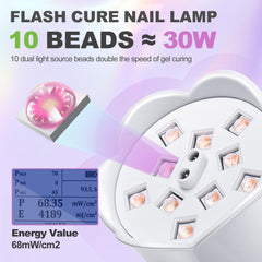 MEKK Gooseneck UV Nail Lamp 30W delivers quick gel curing results.