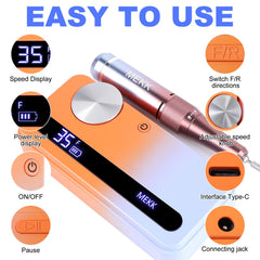 MEKK Nail Drill Kit includes pen holder to keep components organized during sessions.
