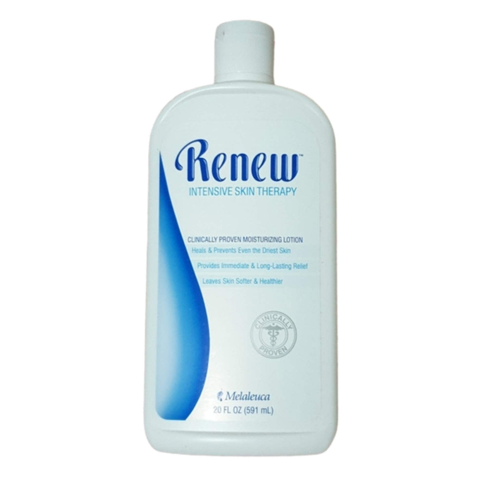Melaleuca Renew bottle front promises daily hydration.