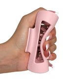 Mello Original hair claw clip in pink demonstrates squishy comfort for all-day secure styling.