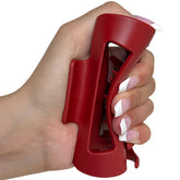 Mello Original hair claw clip red medium handheld view showcasing long-lasting secure hold