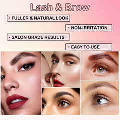 MELLUCCI lash lift and brow lamination before-after visuals show curl and fullness.
