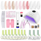 MelodySusie gel nail kit box showing complete at home manicure setup