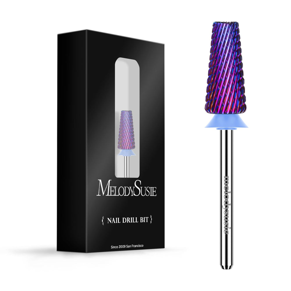 MelodySusie 5-in-1 nail drill bits purple packaging for easy selection.