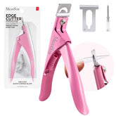 MelodySusie acrylic nail clippers pink front view, precise acrylic cut ready for nail art.