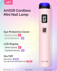 ART01R LCD display shows curing settings and progress for precise sessions