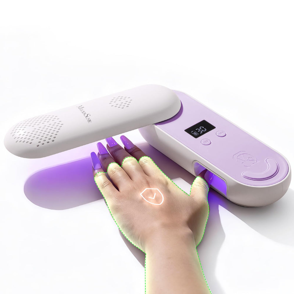 MelodySusie P-PLUS20F front view shows compact cordless design for on-the-go nails