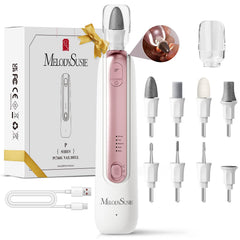 MelodySusie cordless pedicure nail drill showing portable home spa use.