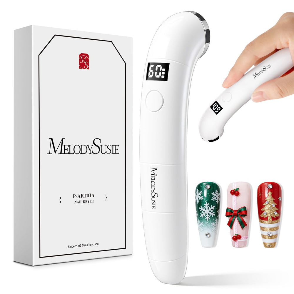 MelodySusie ergonomic handheld UV lamp with LCD display for precise, quick nail curing on the go
