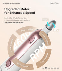 MelodySusie five-speed settings for customized nail care across users.