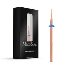 MelodySusie Flame Hexagon nail drill bit rose gold close-up for precise cuticle cleaning.
