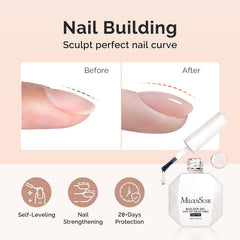 MelodySusie Hema Free Clear Builder Gel building-apex shows durable thickness for reinforced nails.
