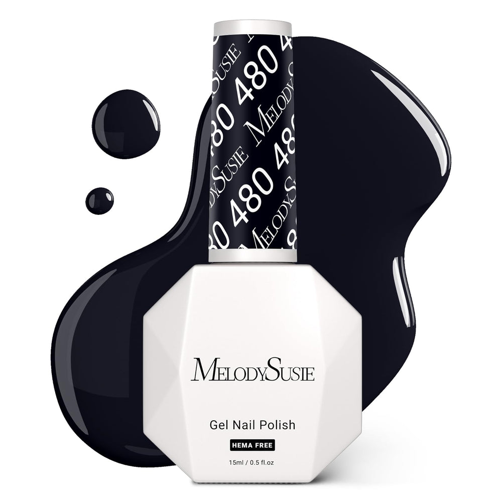 MelodySusie Hema-Free Gel Nail Polish bottle closeup showing safer, non-toxic formula.