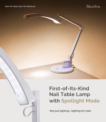 MelodySusie LED manicure table lamp spotlight bead highlights intricate nail art with focused illumination.