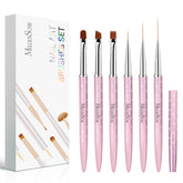 MelodySusie nail art brush set rose gold closeup highlights premium quality for DIY nails.