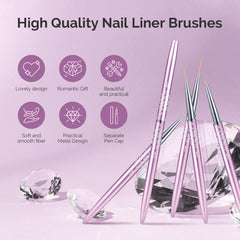 MelodySusie Nail Art Liner Brushes handle with sizes enables easy selection for exact lines