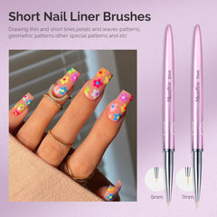 MelodySusie Nail Art Liner Brushes ultra-fine strokes ideal for delicate stripes and tiny details