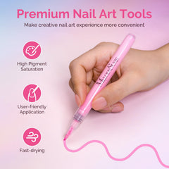MelodySusie Nail Art Pens offer fast-drying color with strong saturation for smooth coverage.