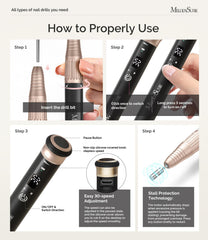 MelodySusie cordless charging base enables easy on-the-go manicures.
