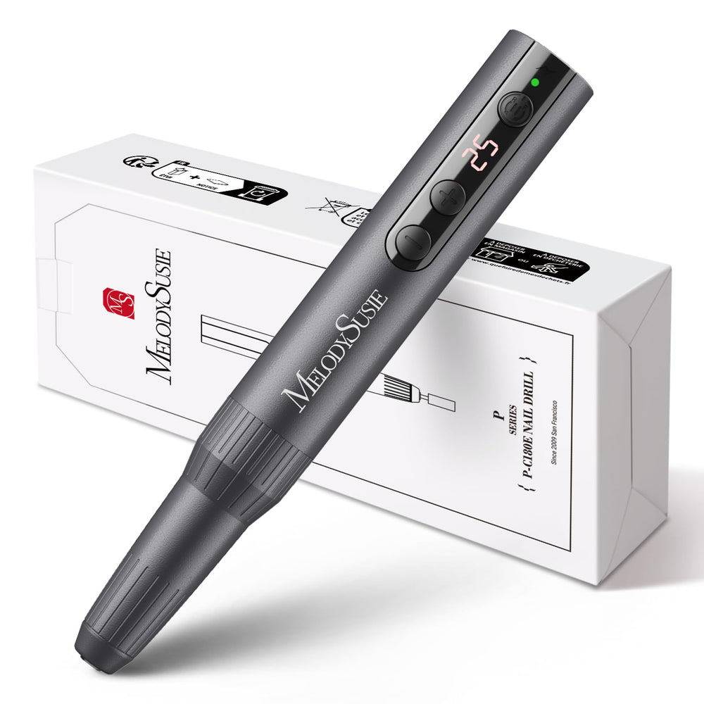 MelodySusie PC180E pen-shaped nail drill front view with LED display for precise shaping
