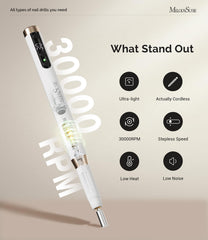MelodySusie PM170F LED display close-up showing adjustable speeds for tailored nail care.