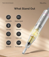 MelodySusie portable nail drill rose design emphasizes stylish ergonomics for comfortable use.