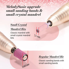 MelodySusie small mandrel compatible with 3/32 inch drills for salon versatility.