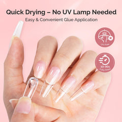 MelodySusie semi solid nail glue provides a secure bond for long wear