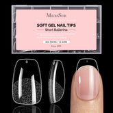 MelodySusie Short Ballerina X Nail Tips clear pack for salon or home use