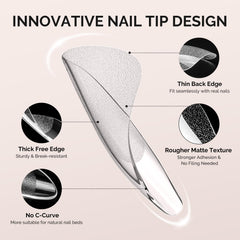 MelodySusie Short Ballerina X Nail Tips pre-etched design saves shaping time