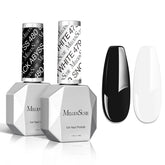 MelodySusie thick gel nail polish set black 15ml shown for at-home manicure with long-lasting color.