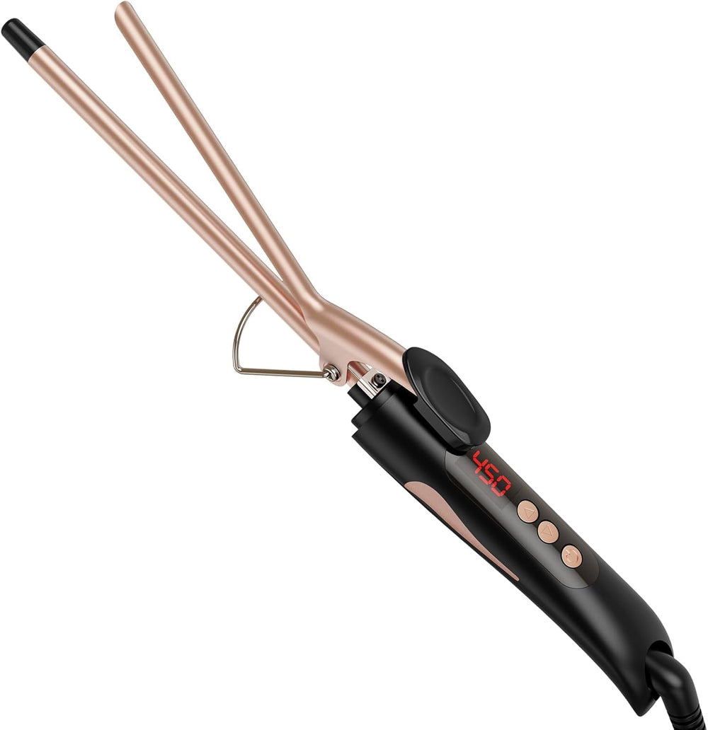 MELYDO curling iron half inch barrel closeup showcasing tourmaline ceramic for frizz reduction