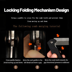 MenGate pocket comb folded size fits wallets and pockets.