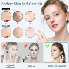 MENOLY stainless-steel blackhead remover-tools in hand for hygienic, controlled extraction.