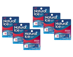 Mentholatum Natural Ice Cherry SPF15 tube in hand for on-the-go lip protection.