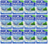 Mentholatum Natural Ice lip balm pack of 12 with compact tubes for everyday cooling protection.