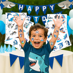 MeoIsDaBest shark tattoos sheet for birthdays and classrooms