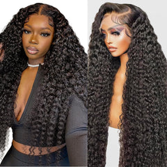 Mepurer 26-inch deep wave wig front view shows natural hairline and fullness for everyday styling
